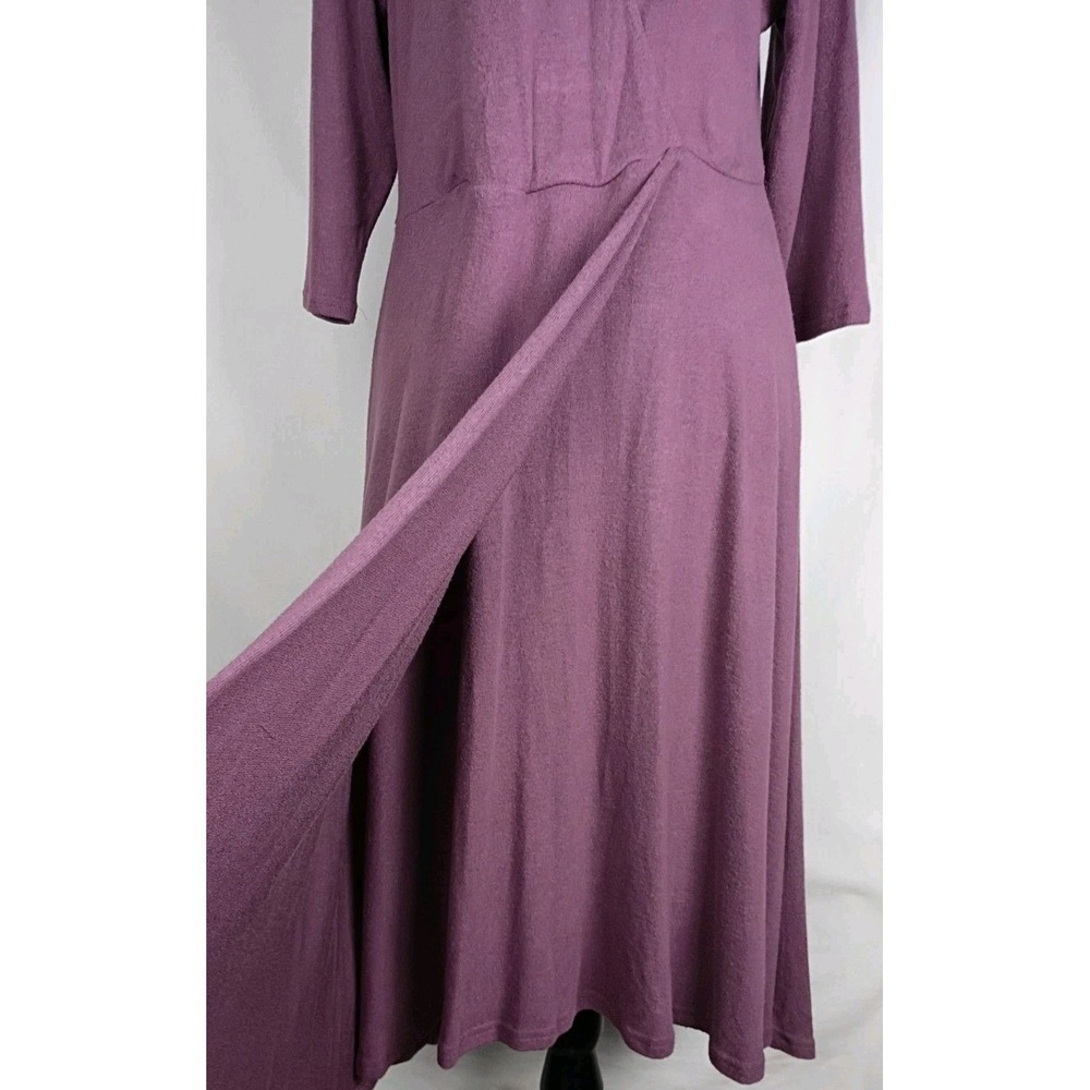 Torrid Plum Long Sleeve Hacci Knit Faux Wrap Dress Size 1 Super Soft New W Tags - Picture 7 of 9